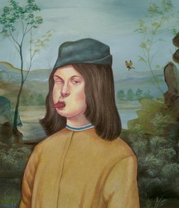 Young Boy With Attitude, 2018 (pintura acrílica sobre tabla ilustración)