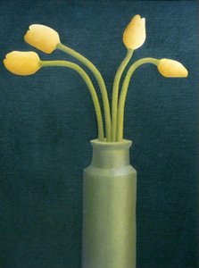 Cuatro tulipanes amarillos, 1982 de Anna Phillips