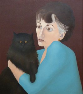 Mujer con un gato, 1982