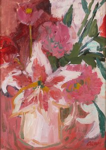 Naturaleza muerta rosa de Ann Oram