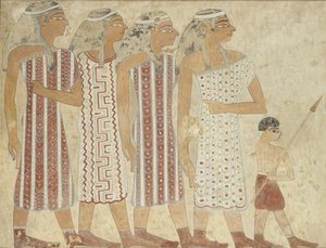 Copia de pintura mural, tumba privada 3 de Khnumhotpe III, Beni Hasan, siglo XX de Anna