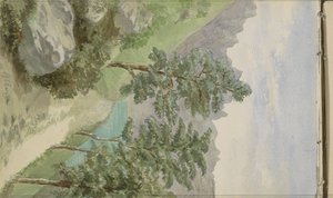 Paisaje de montaña con agua cerca de Glion de Anna Catharina Maria van Eeghen (possibly)