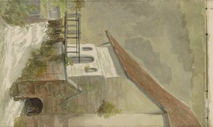 Casa en un canal en Valkenburg de Anna Catharina Maria van Eeghen (possibly)