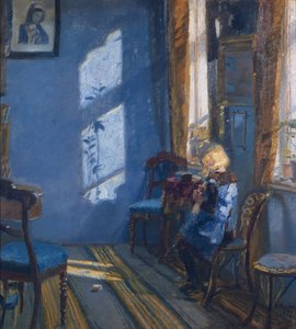 Sol en el salón azul de Anna Kirstine Ancher