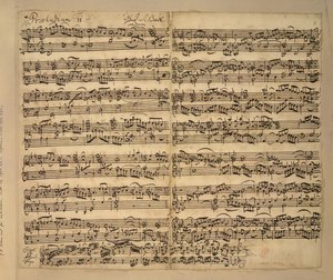 Añadir MS 35021, f.8r, preludio en fa mayor, Das Wohltemperierte Clavier, libro 2, de Johann Sebastian Bach