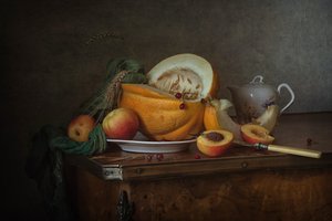 Naturaleza muerta rústica de otoño
