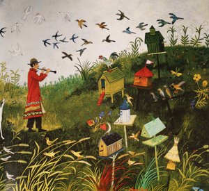 Piper con pájaros negros, 2001 (acrílico)