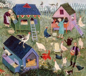 Recogida de huevos, 2003 (acrílico) de Anna Pugh