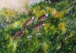 Long Grass, 2022 (acrílico sobre tabla) de Anna Pugh