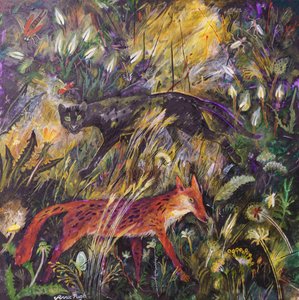 La pantera y el zorro, 2023 (acrílico) de Anna Pugh