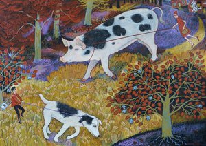 Truffling, 2020 (acrílico) de Anna Pugh