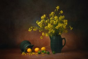 Flores amarillas y limones de Anna Wan