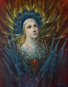 Alegoría de la oración - Juana de Arco, 2018 (óleo sobre lino belga) de Annael Anelia Pavlova