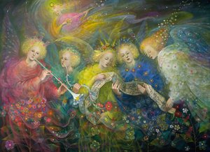 La luz de los mundos celestiales, 2019 (óleo sobre lino belga) de Annael Anelia Pavlova