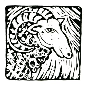 Horóscopo (Aries), 2017 (impresión en lino) de Annalisa Morrocco