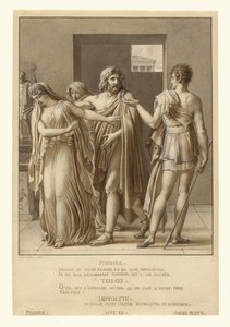 Fedra rechaza los abrazos de Teseo de Anne-Louis Girodet de Roucy-Trioson