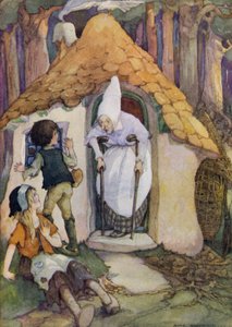 Hansel y Gretel (litografía en color) de Anne (after) Anderson