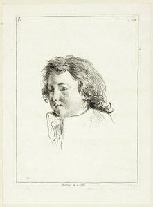 Cabeza de niño (girada hacia la derecha) de Anne Claude Philippe Caylus