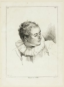 Cabeza de hombre (girada hacia la izquierda) de Anne Claude Philippe Caylus