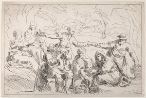 Una fiesta comiendo al aire libre, siglo XVIII de Anne Claude Philippe de Caylus