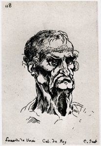 Dibujo después de Leonardo de Vinci, c1710-1765 1924 de Anne Claude Philippe de Caylus