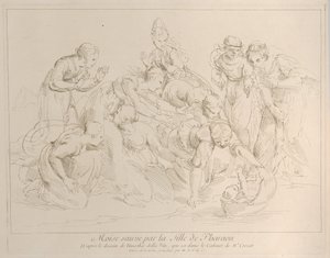 Moisés salvado por la hija del faraón, ca. 1729 de Anne Claude Philippe de Caylus