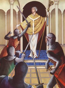 El asesinato de Tomás Becket (litografía en color)