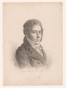 Portret van Marie Philippe Coupin de la Couperie Si la pintura es mejor, no podría ser mejor (título sobre objeto) de Anne Louis Girodet Trioson