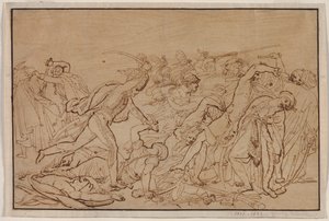 estudio para la revuelta de el cairo de Anne Louis Girodet de Roucy Trioson