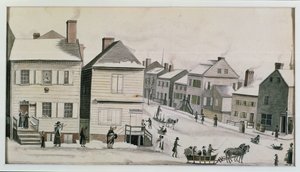 La Esquina de Warren y Greenwich Street, 1809 de Anne Marguerite Hyde de Neuville