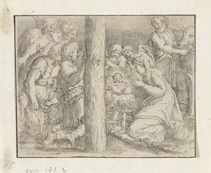 Adoración de los pastores de Annibale Carracci