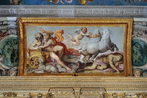 Aurora secuestra a Céfalo, detalle de la bóveda de la Galería, 1597-1604 de Annibale Carracci