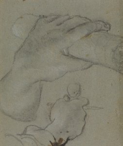 Carracci - v estudio para las manos de San Juan el E, RCIN 902115