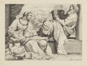 Sagrada Familia con el joven Juan Bautista de Annibale Carracci