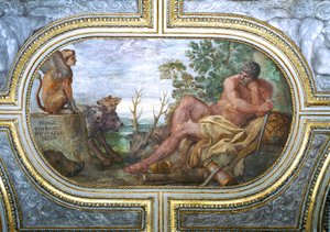 Hércules y la Esfinge con Cerbero, del 