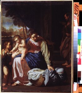 ""La Sagrada Familia"" (La Sagrada Familia) Pintura de Annibale Carracci (Annibale Carracci de Annibale Carracci