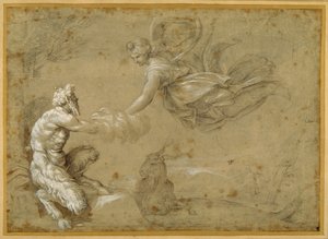 Pan presentando la lana a Diana de Annibale Carracci