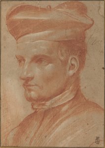 Retrato de un eclesiástico con birrete de Annibale Carracci