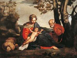 Descanso en la huida a Egipto de Annibale Carracci