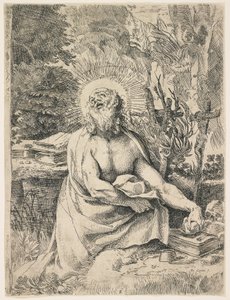 San Jerónimo en el desierto, c. 1591 de Annibale Carracci