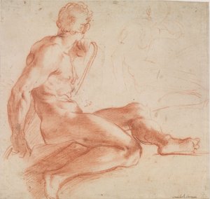 Sitzender männlicher Akt de Annibale Carracci