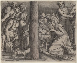 La adoración de los pastores de Annibale Carracci