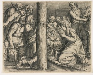La adoración de los pastores, c. 1606 de Annibale Carracci