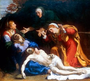 Las Tres Marías El Cristo Muerto Llorado, c1604 de Annibale Carracci