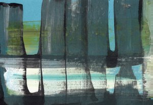 Capas abstractas en azul y verde de Annick