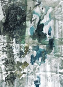 Abstracto azul y verde arrugado de Annick