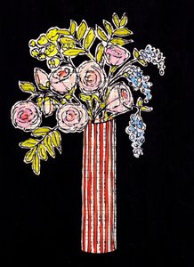 Jarrón con motivos florales llamativos de Annick