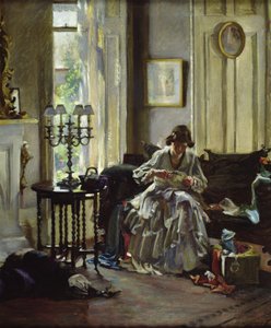 La costurera (óleo sobre lienzo) de Annie Rose Laing