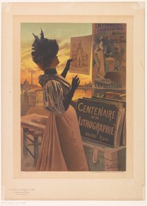 Anuncio para la Exposición del Centenario de la Litografía organizada por la Galería Rapp
Los maestros del cartel (título de la serie en el objeto) de Anonymous
