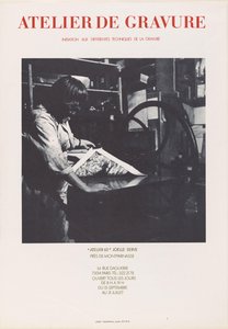 Cartel de la imprenta Atelier 63 en París
Atelier de gravure ((...)) Atelier 63 Joelle Serve (título en el objeto) de Anonymous
